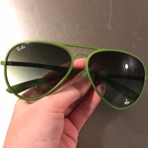 Green Frame RayBan Avaiators